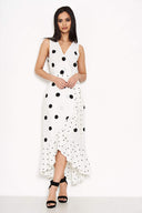 Cream Spotted Asymmetrical Dress