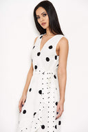 Cream Spotted Asymmetrical Dress