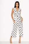 Cream Polka Dot Culotte Jumpsuit