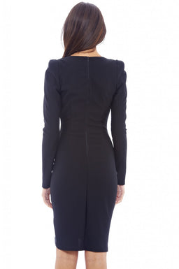 Wrap Front Long Sleeved Dress