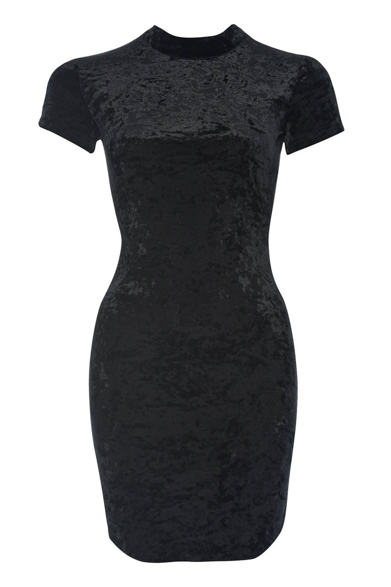Black Faux Suede Mini Dress with High Neck AX Paris Black Faux Suede Mini Dress with High Neck AX Paris