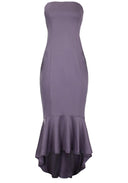 Pewter Strapless Fishtail Dress