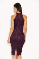 Plum Lace Midi Dress