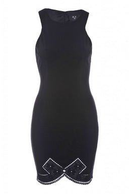 Crochet Bow Hem Bodycon Dress