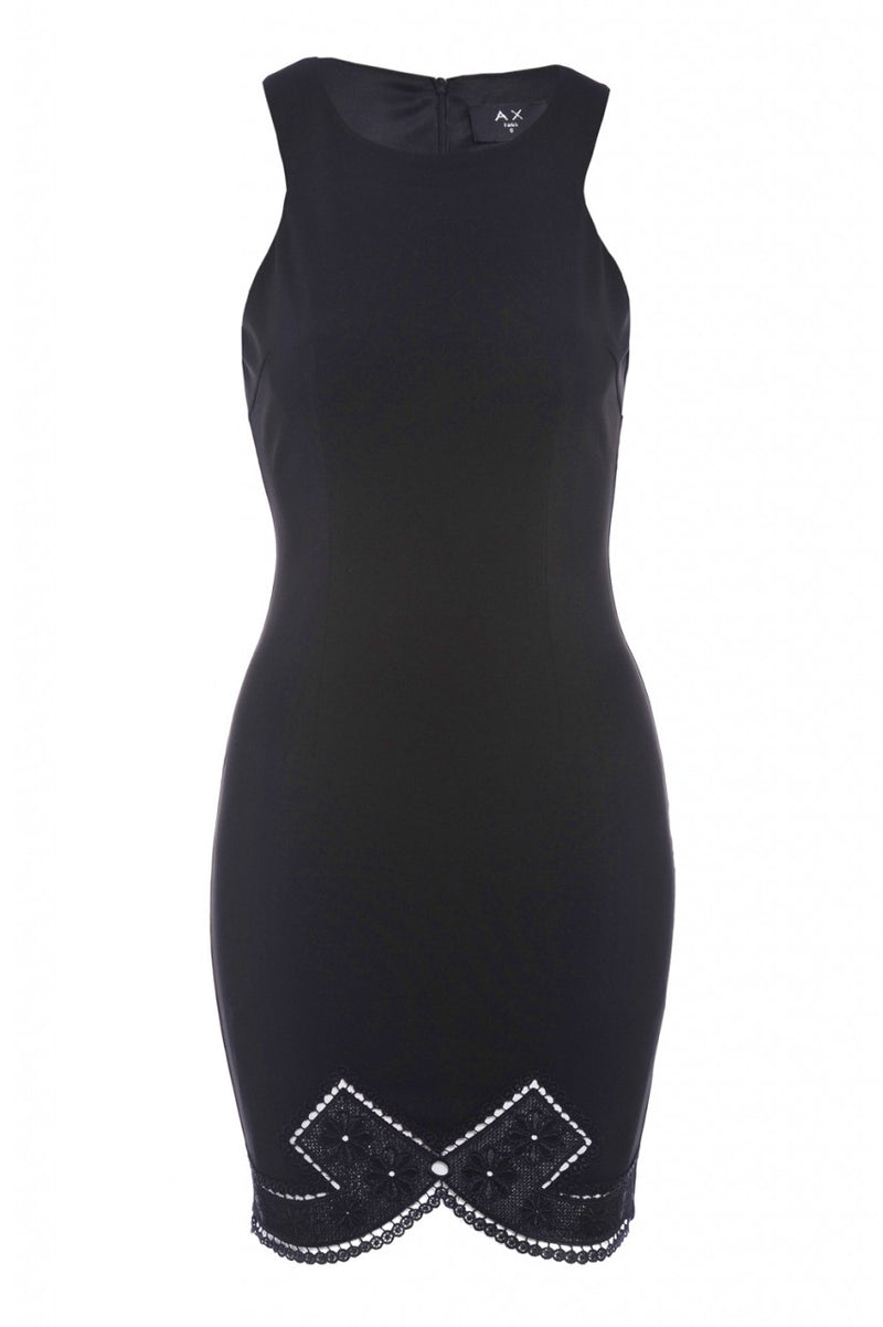 Crochet Bow Hem Bodycon Dress