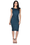 Teal Crochet Skirt Midi Dress
