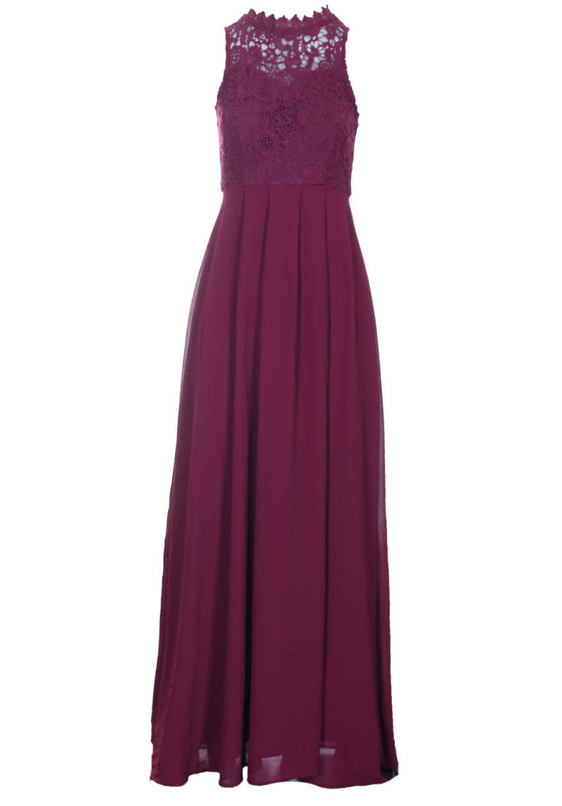 Plum High Neck Maxi Dress