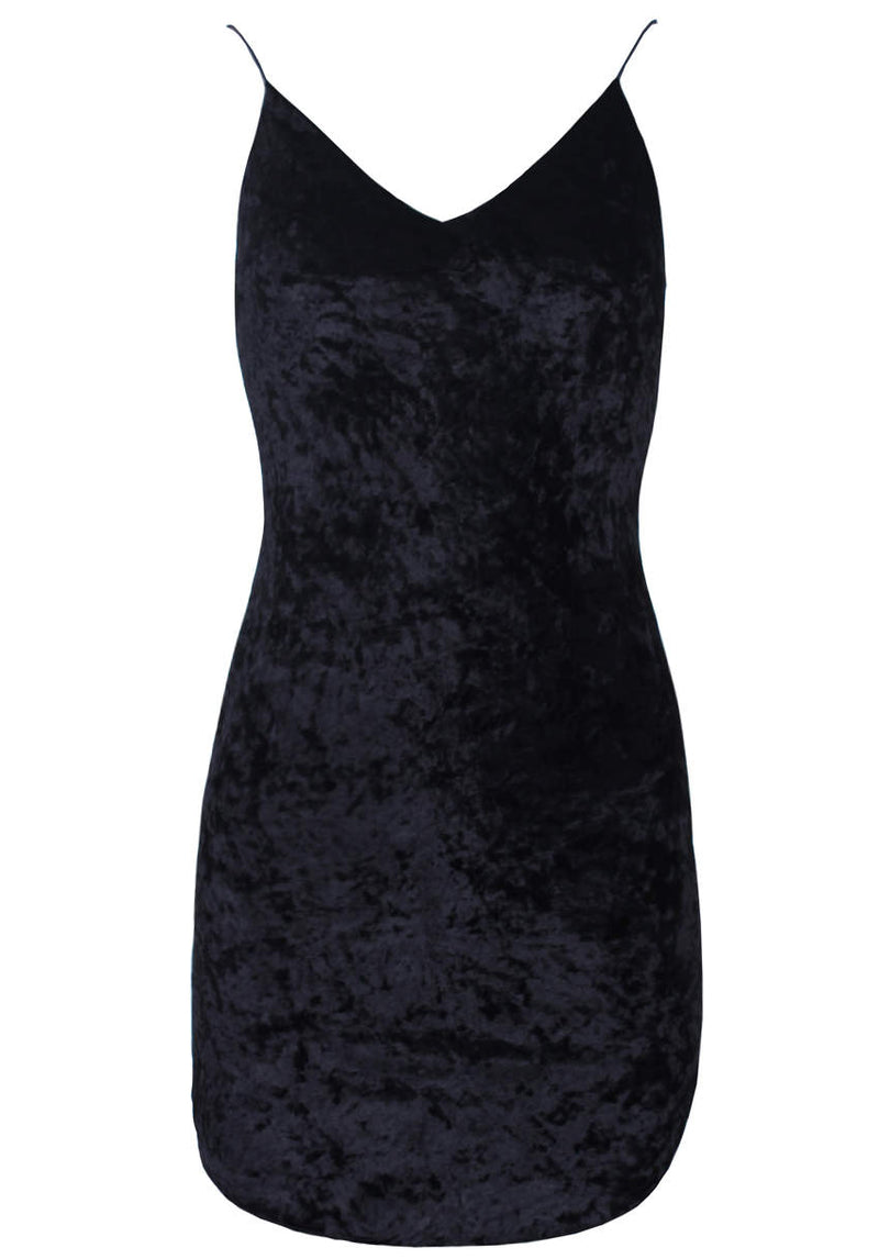 Black Crushed Velvet Dress AX Paris Black Crushed Velvet Dress AX Paris