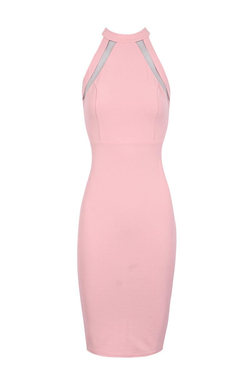 Blush Mesh Detail Bodycon Dress