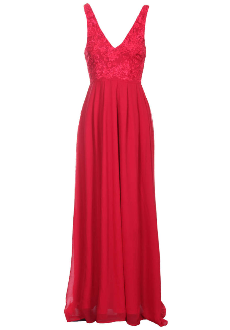 Red Lace Detailed Maxi Dress AX Paris Red Lace Detailed Maxi Dress AX Paris