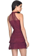 Plum Crochet Tiered  Dress