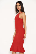 Red Bodycon Midi Dress