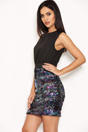 Black Multi Sequin Dress