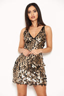 Gold Sequin Swing Dress