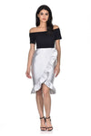 Black Silver 2 in 1 Frill Skirt Dress