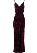 Plum Velvet Wrap over Slit Dress