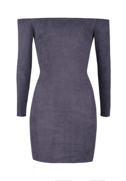 Dark Grey suede Bodycon dress