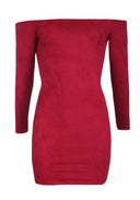 Red suede Bodycon dress