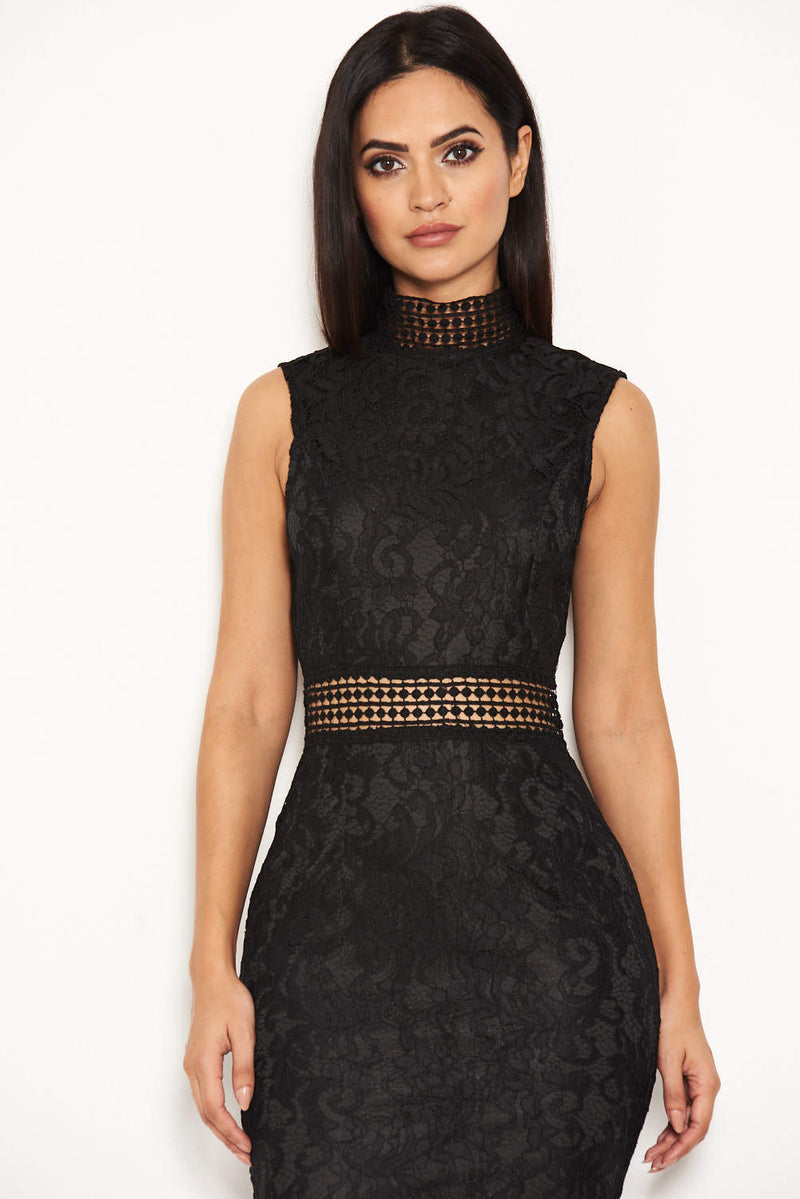 Black Lace Midi Dress