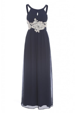 High Front Crochet Detail Maxi Dress