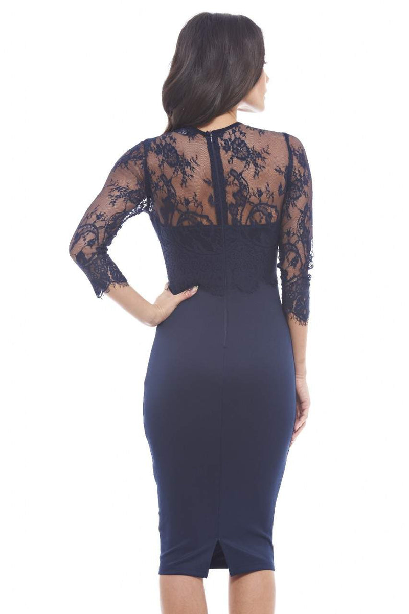Eyelash Lace Long Sleeve Overlay dress – AX Paris