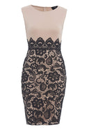 Lace Bottom Bodycon Midi Dress