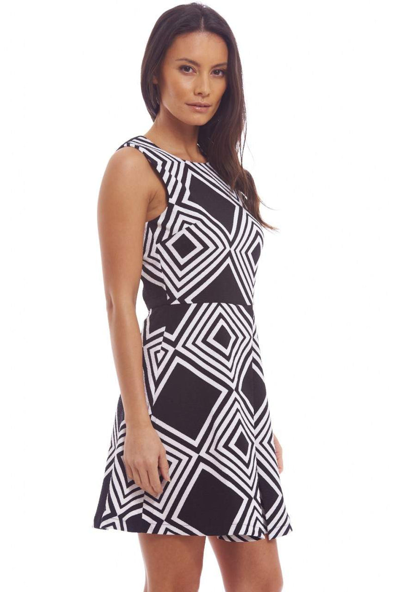 Geometric Printed Skater Dress