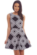 Geometric Printed Skater Dress