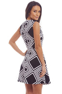 Geometric Printed Skater Dress