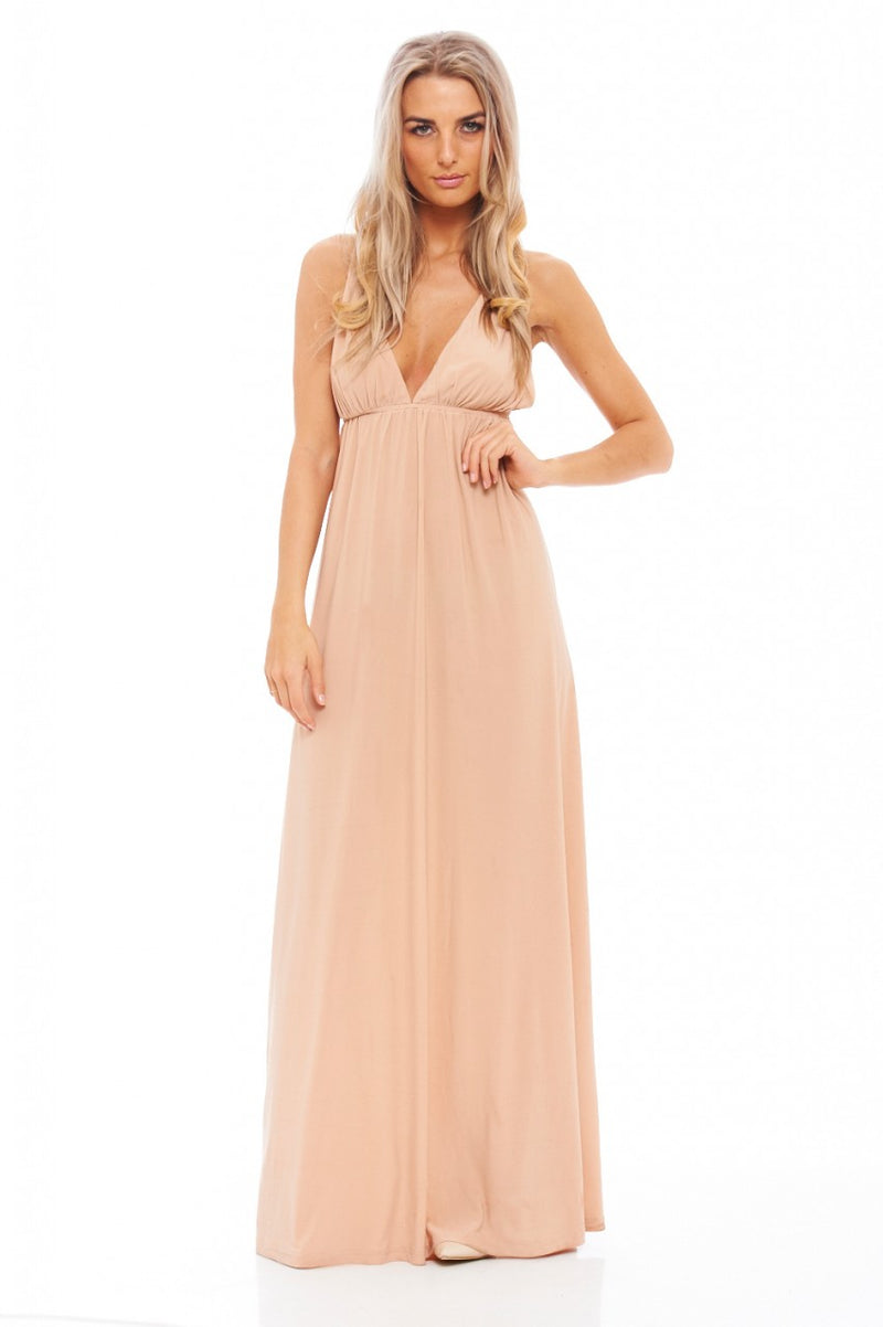 Slinky Plunge Maxi Dress