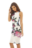 Cropped  Overlay Floral Bodycon Dress