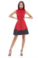 High Neck Wave Skater Dress