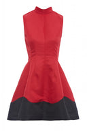 High Neck Wave Skater Dress