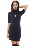 Short Sleeved Keyhole Bodycon Dress