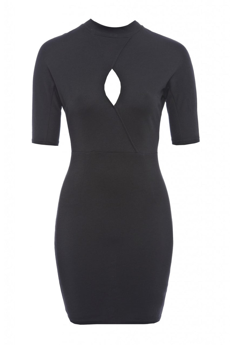 Short Sleeved Keyhole Bodycon Dress AX Paris Short Sleeved Keyhole Bodycon Dress AX Paris
