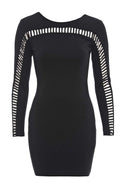 Long Sleeved Cut- Out Bodycon Dress