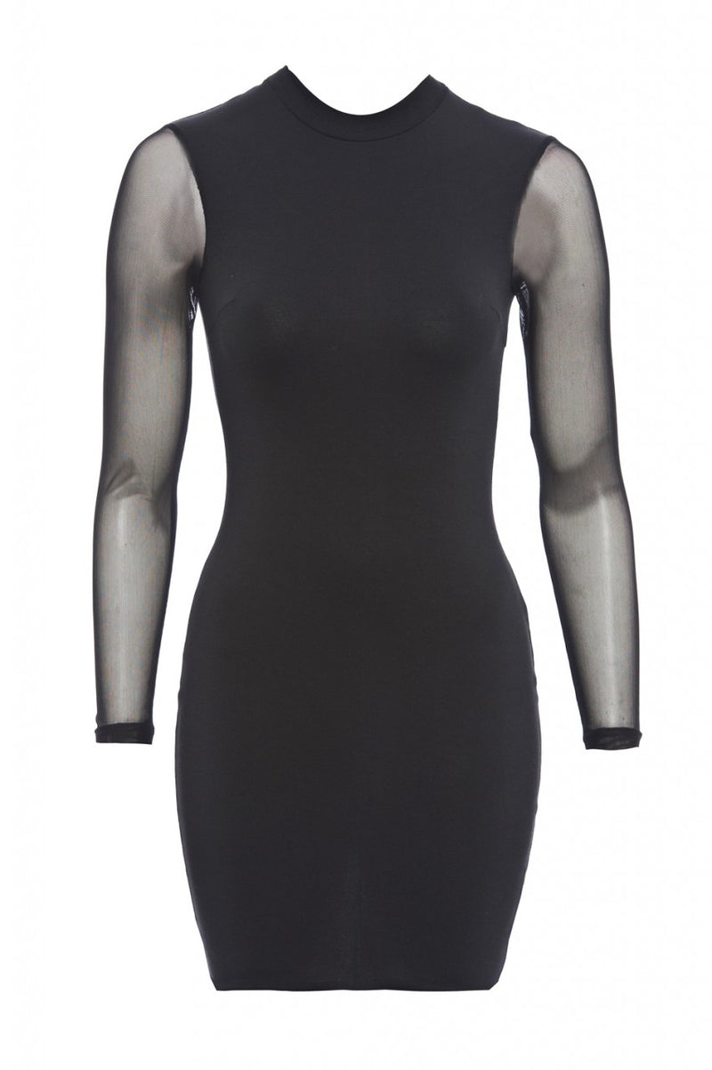 Mesh Arm Bodycon Dress