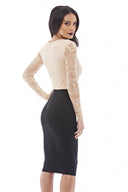 2 in 1 Long Sleeved Lace Dress