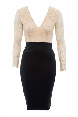 2 in 1 Long Sleeved Lace Dress