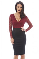 2 in 1 Long Sleeved Lace Dress