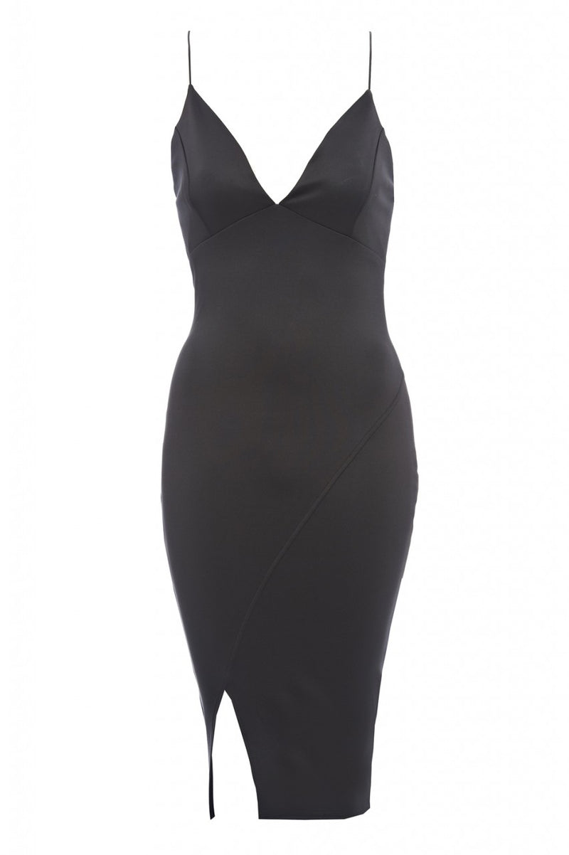 Plunge Front Split Bodycon Dress AX Paris Plunge Front Split Bodycon Dress AX Paris