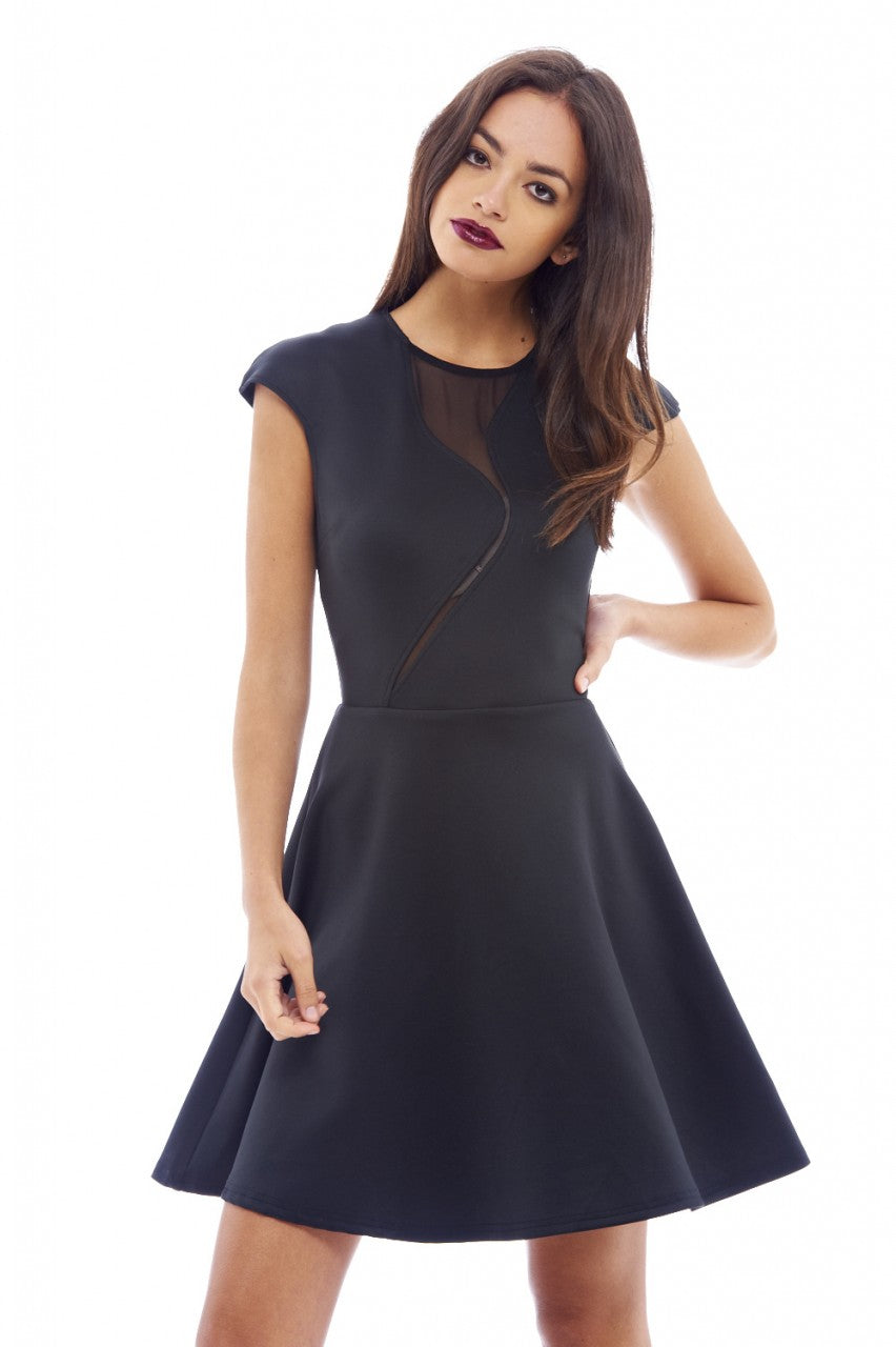 mesh insert skater dress Lilly lace & mesh insert skater dress