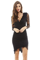 V Neck Lace Bodycon Dress