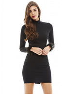 Faux Fur Cuff Bodycon Dress