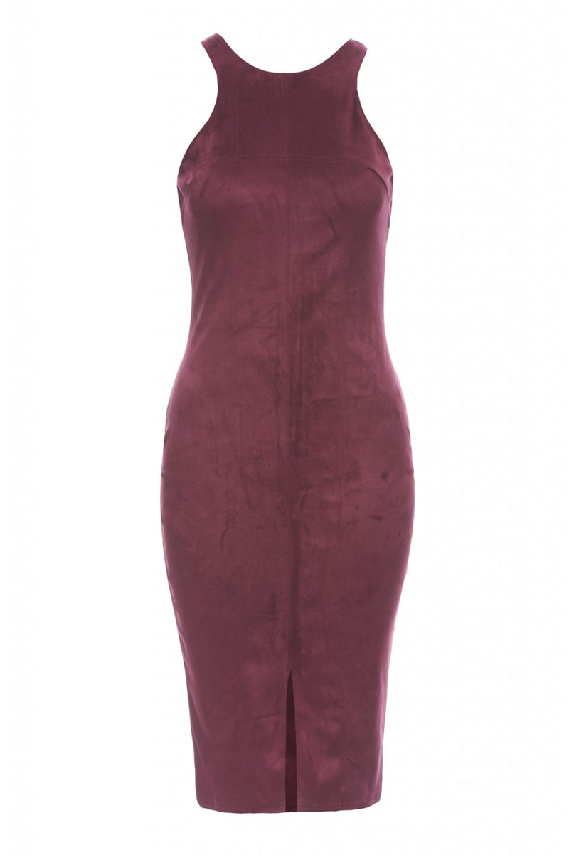 Faux Suede Bodycon Midi Dress – AX Paris