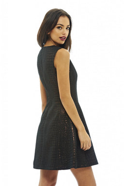 Metallic Skater Dress