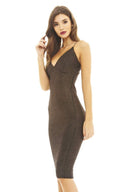 Metallic Strappy Bodycon Dress