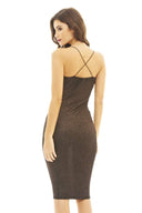 Metallic Strappy Bodycon Dress