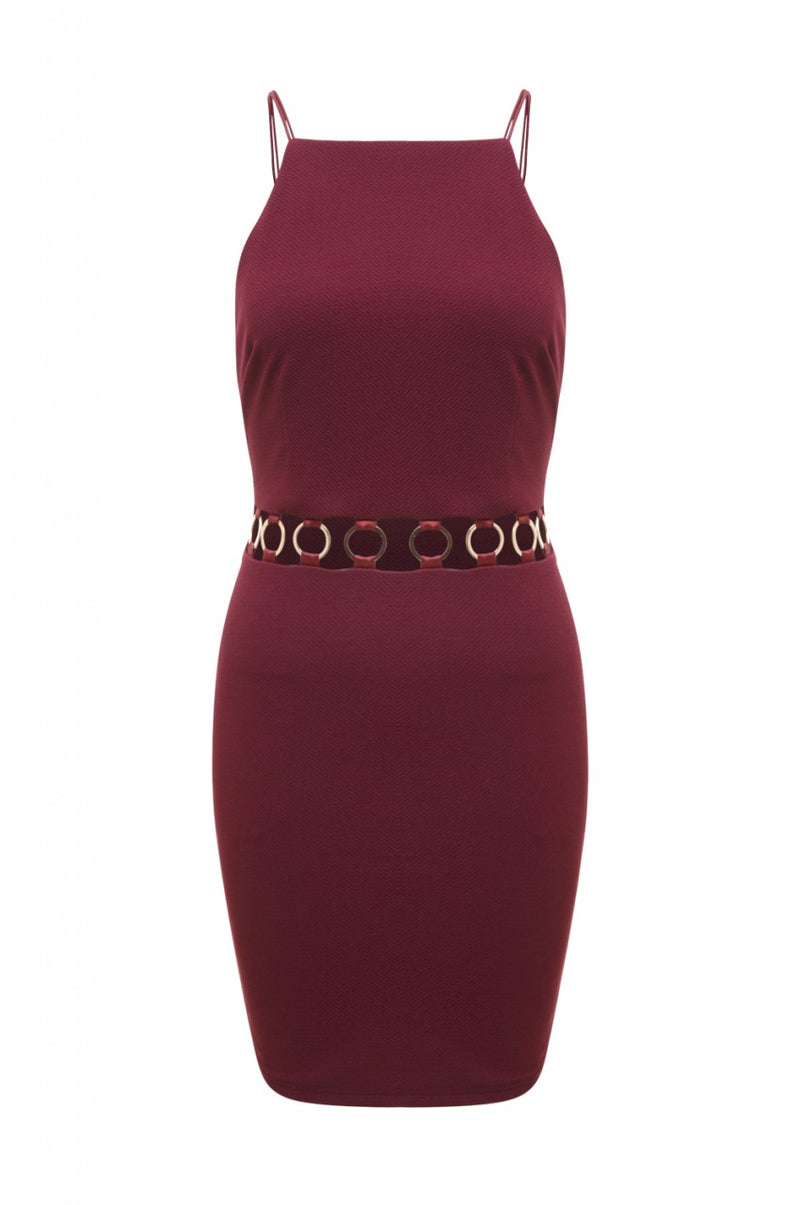 Cut Out Waist Mini Dress