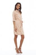 Suede Button Front Dress